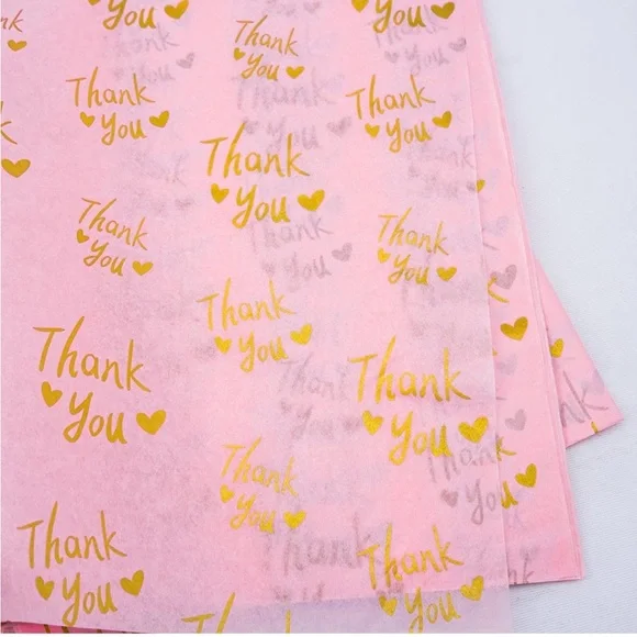100 Pink Thank You Tissue Paper Sheets, 14x20 PRICE IS FIRM - Picture 10 of 11
